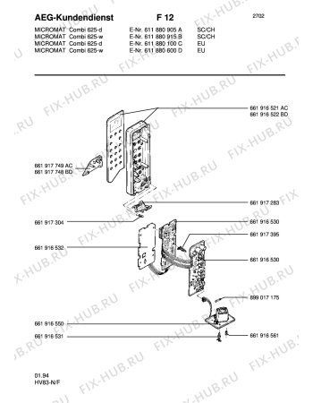 Взрыв-схема микроволновой печи Aeg MC COMBI 625-D/SK/CH - Схема узла Section2